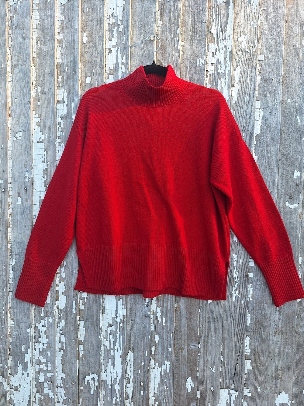 Banana Republic Factory Vibrant Red Mock Neck Sweater